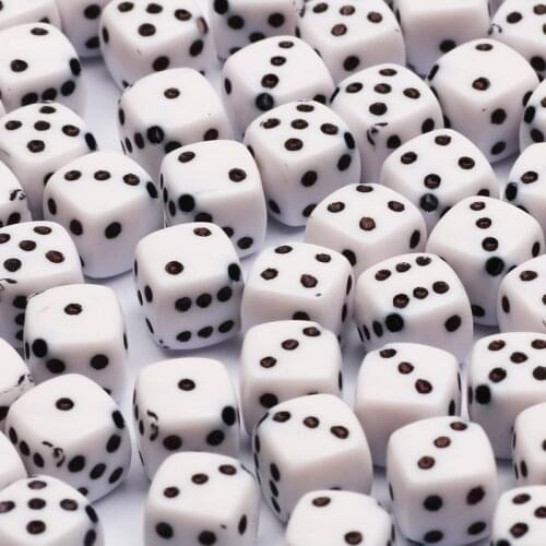 50/100Pcs White Acrylic Square Dice Spacer Beads Supplies For Jewelry Making Diy Keychain Bracelet Necklace Earrings Accessories