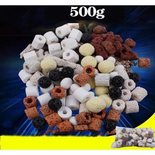 300g /150g Aquarium Fish Tank Filter Media Ceramic Rings Activated Carbon Bio Balls Clear Water with Free Filter Net Bag