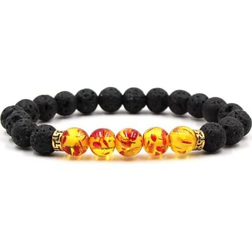 7 Chakra Healing Beaded Bracelet Natural Lava Stone Head Tiger Eye Beads Bracelet for Women Men Fashion Yoga Jewelry Souvenirs