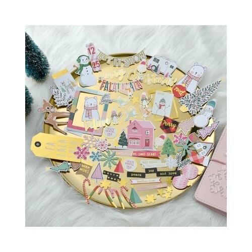 70pcs Merry Christmas Snowman Cardstock Die Cut for Scrapbooking Happy Planner/Card Making/Journaling Project Craft