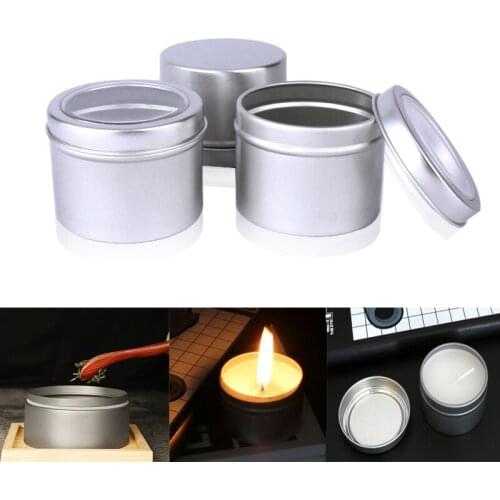6Pcs Threaded Aluminum Box Candle Cosmetics Aluminum Tea Pastry Cake Candy Boxes With Covers 60ml60*46mm