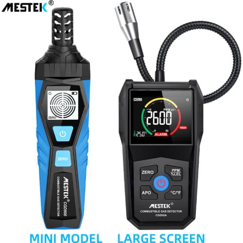Gas Analyzer Gas Leak Detector Sound Alarm PPM Meter Air Analyzer Combustible Gas Flammable Natural Tester 50000 PPM 100% LEL