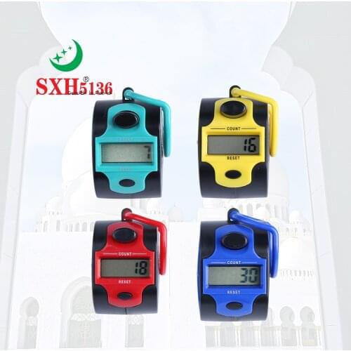 SXH5136 plastic Electronic 5 digital hand tally counter LCD display electronic clicker easy battery change 7 color available