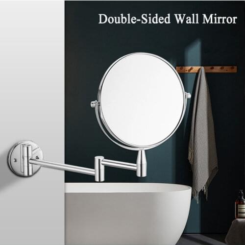 Bathroom Mirror, Wall Mounted Vanity Mirror with 3X or 5X Magnification, Double Sided Makeup Mirror, 360 Swivel, Foldable Arm