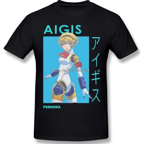 Aigis SEES Ai-chan Aegis Persona 3T-Shirt Men Short Summer Sleeve Shin Megami Tensei Funny Anime Casual Loose tees