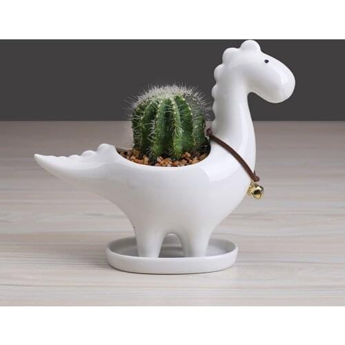 Kawaii Dinosaur Flower Pot Planter Bonsai Gardening Potted Desktop Ceramic Vase Home Office Decor Garden Supplies Succulent Pot