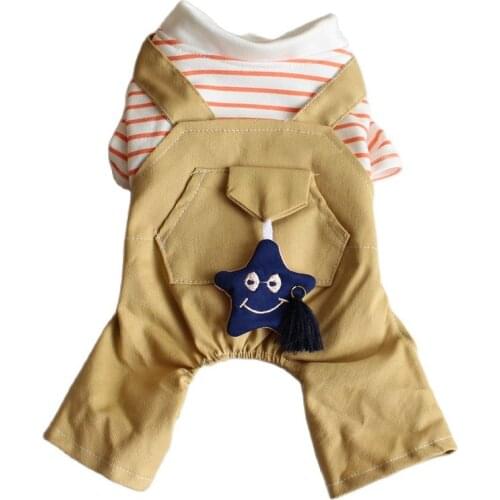 Dog Cat Striped Jumpsuit Hoodies Pet Puppy Coat Jacket Summer Clothes Apparel 6 sizes