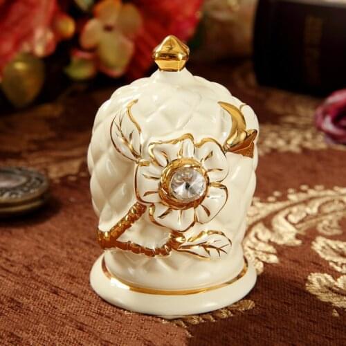 European Style Toothpick Box High-End Ceramic Creative Toothpick Holder Living Room Dining Table Desktop Decoration Ornaments