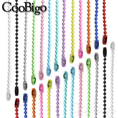 12CM length Colorful Ball Bead Chains Fits Keychain Dolls Label Hand Tag Connector Bell Decorate Christmas DIY Accessories