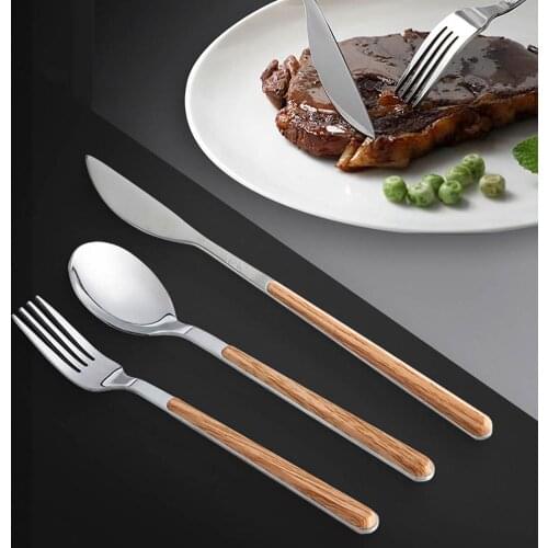 304 Stainless Steel Kitchen Cutlery Set Restaurant Western Food Steak Knife Fork Spoon Dinnerware Set