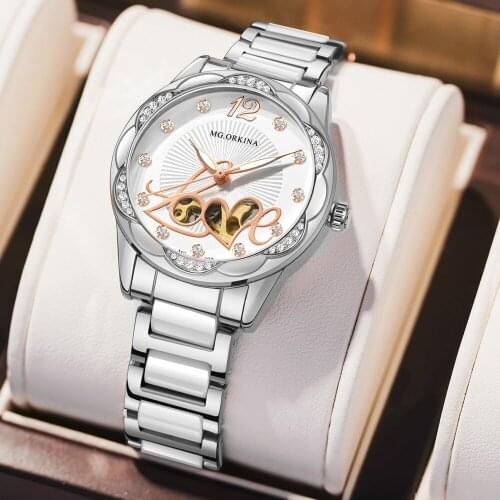 MG．ORKINA MG Womens Silver Watch