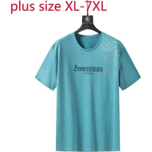 New Arrival Super Large Summer Youth Men Oversize Fashion Casual Round Neck Printed Short Sleeve Men T Shirt Plus Size XL-6XL7XL