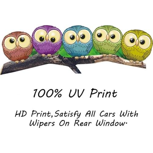 Pvc Car Cute Owl Rear Wiper Sticker Durable and Bendable Car Rear Windshield Sticker for Vehicle Rear Wipers Easter Decoration