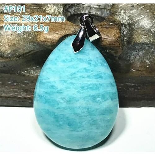 Natural Amazonite Pendant Jewelry For Women Man Green Mozambique Crystal Healing Luck Gift Silver Water Drop Beads Stone AAAAA