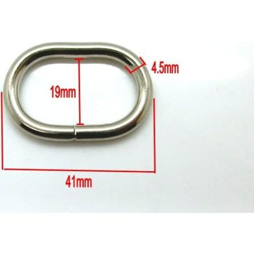 Free Shipping-10Pcs Silver Tone Unwelded Leather Bags Metal D Ring 41mmx28mm(Inside :32x19mm ) Connect Buckle J1807