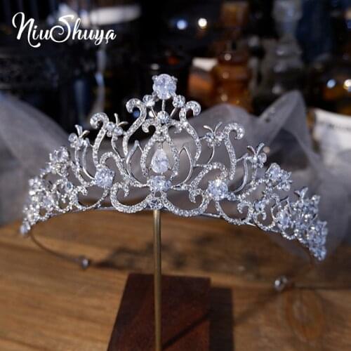 NiuShuya Stunning Alloy Rhinestone Crystal Bridal Tiara Princess Crown Wedding Hair Accessories Women Bridesmaids Jewelry