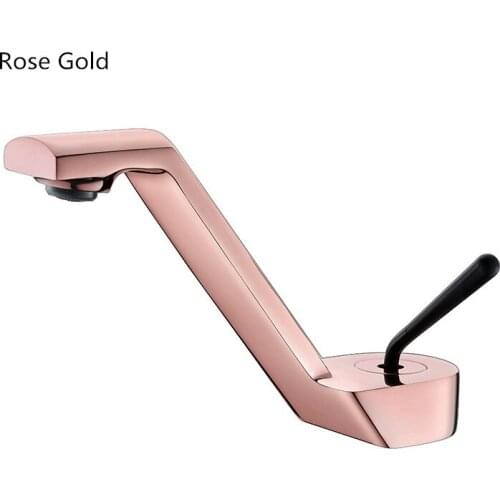 New Basin Faucet Brass Sink Mixer Tap Hot & Cold Bathroom Deck Mounted Sink Faucet Rose Gold Chrome Lavatory Crane Tap