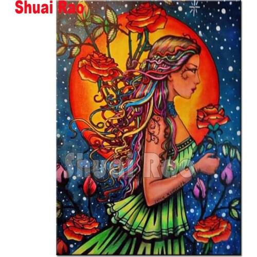 Sale Diamond Embroidery Large Sizes Diamant Painting Fairy Cartoon Elf Mosaic Puzzle Handmade Angel 5d Diy Picture Girl Gift