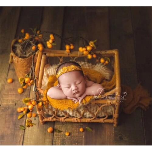 Newborn Photography Props Baby Photo Bed Basket Posing Container Infant Shoot Accessories Rattan Basket Good Photography Effect