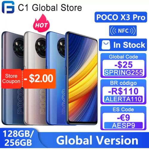 Global Version POCO X3 Pro 128GB/256GB Snapdragon 860 Smartphone 5160mAh 33W NFC 48MP Quad Rear Camera 120Hz DotDisplay