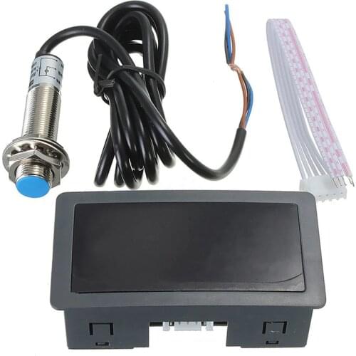 4 Digital LED Display Tachometer RPM Speed Meter High Precision Tachometer With Hall Proximity Switch Sensor NPN
