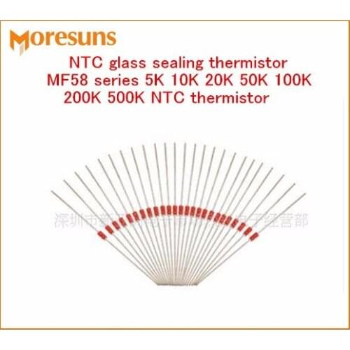 Fast Free Ship 500pcs/lot NTC glass sealing thermistor MF58 series 5K 10K 20K 50K 100K 200K 500K NTC thermistor
