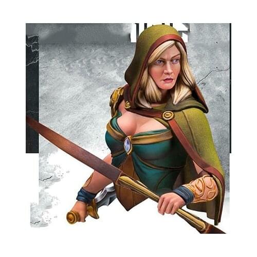 Unassambled 1/12 ancient woman warrior bust Resin figure miniature model kits Unpainted