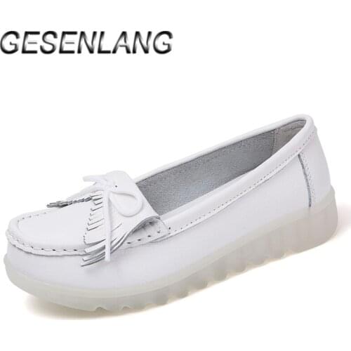 Womens Walking Shoes Loafers Leather Breathable Soft Durable Female Sneakers Slip On Party Ladies Outdoor Casual Barefoot Shoes