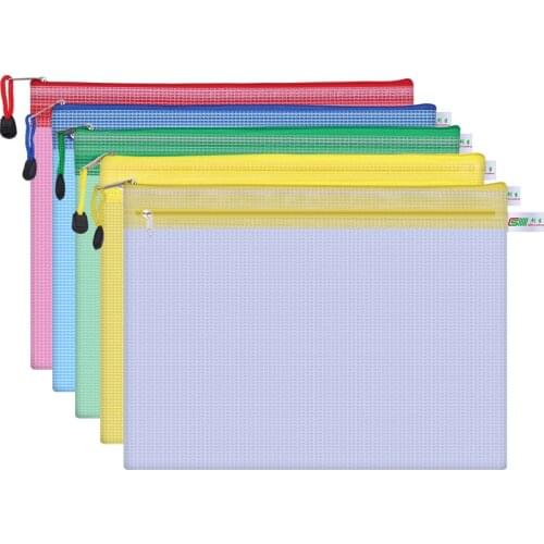 1PC Gridding Waterproof Zip Bag Document Pen Filing Products Pocket Folder for Students Free Shipping Office School Supplies