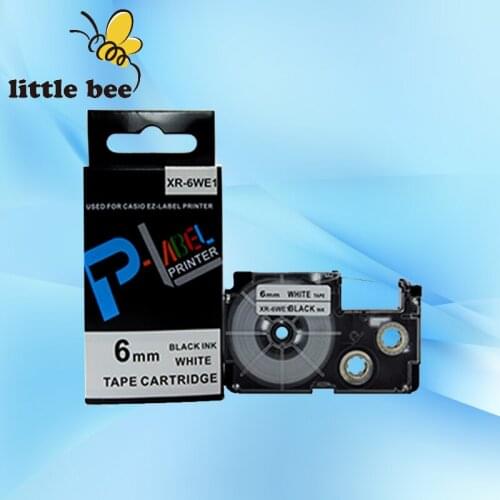 10Pcs free shipping Compatible 6mm label tape XR-6WE1 for Casio EZ-Label printer KL-7400 KL-820 KL-120 KL-60 KL-170PLUS