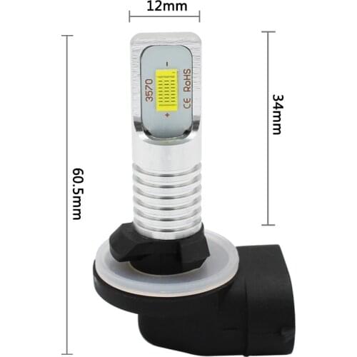 12V Car LED High Brightness 6500K White 2-SMD 881 LED Replacement Bulbs For Car Fog Lights DRL Lamps