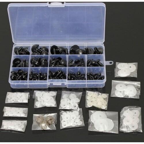 154pcs/box Plastic Animal Craft Eyes With Matched Washers Plush Toy Teddy Bear Doll DIY Craft Supplies 6-24mm