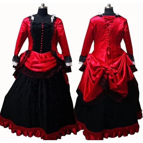 2021 New red Halloween Cosplay dress Colonial Georgian Renaissance Gothic Historical dress D-330