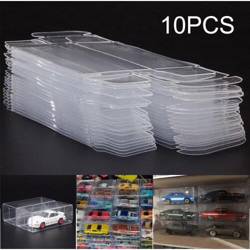 25PCS/10PCS Display Boxes Toy Car Display Boxes 1/64 Dust Decoration Kid Toys Accessories Toy Car Wheels Ornaments PVC Transpare