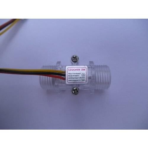 50pcs Transparent New Water Flow Sensor Flowmeter Hall Water control 1-30L/min 1.75MPa Flow sensor