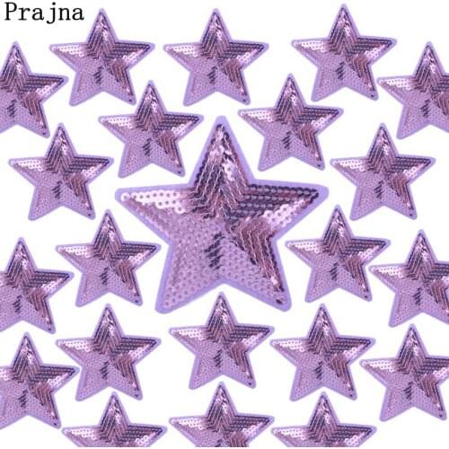 16 Style 10PCS Wholesale Sequins Star Patches On Clothes Cartoon Applique Iron On Embroidered Patches For Clothing Stickers DIY