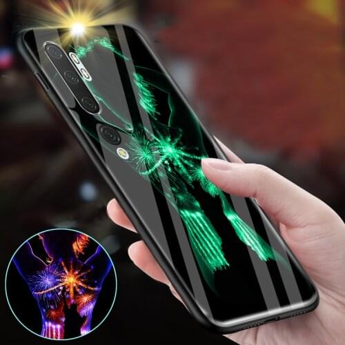 Luminous Glass Case For XiaoMi Mi Note 3 10 Lite 3D Glow Shine Back Cover Case Coque For XiaoMi CC9 Pro CC9E