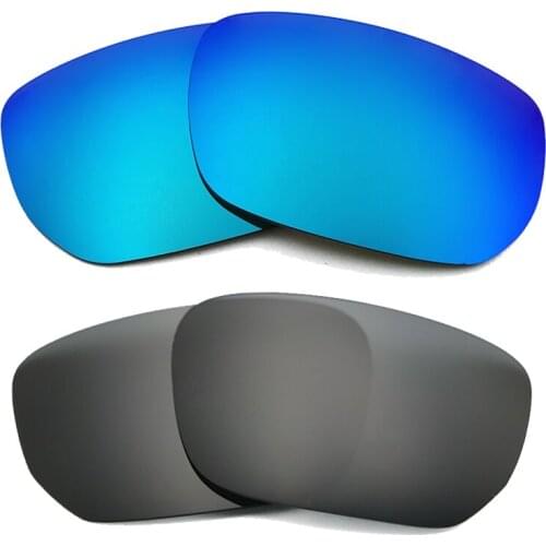 Black & Ice Blue Mirrored Polarized Replacement Lenses for Style Switch Frame 100% UVA & UVB
