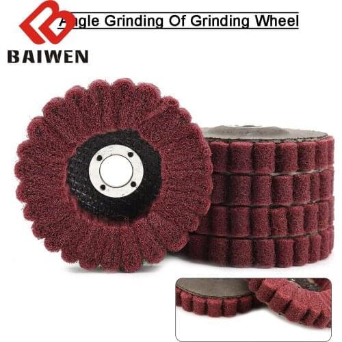 2/5/10Pcs Nylon Fiber Polishing Wheel Discs Flower type Abrasive Scouring Pad Polishing Grinding For Metal Cleaning Hand tools