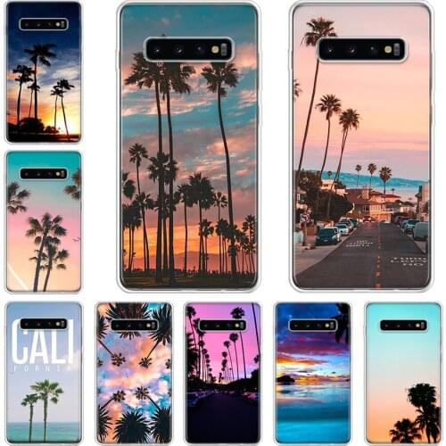California trees Beach Surf Travel Tropical Phone Case For Samsung Galaxy A71 A70 A51 A50 A41 A40 A30 A21 A10 A01 A90 A20S A20E