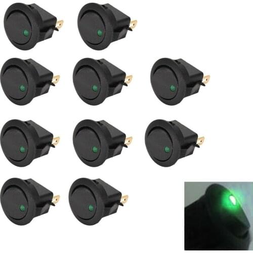 EE support 10Pcs Universal LED Light Toggle Switch ON/OFF Car Accessories 12V 19mm 3Pin Round Dot Boat Rocker Switch Hot Sales