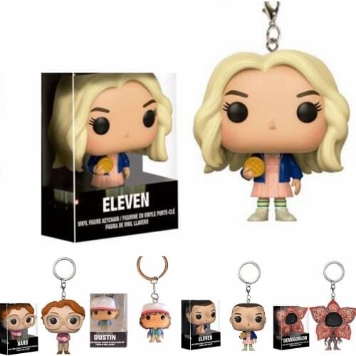 Funko Stranger Things ELEVEN demogorgon DUSTIN Barb Keychain Action Figure Collectible Model Dolls toys for children Gifts