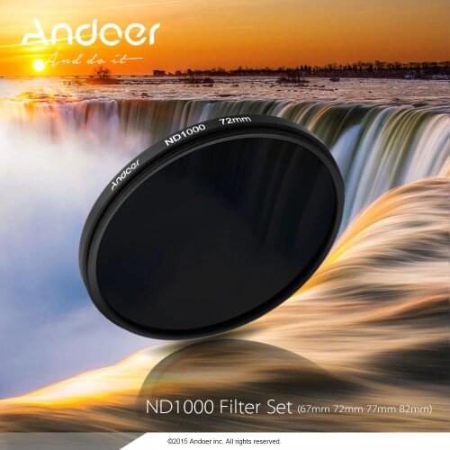 Andoer 67 72 82mm ND1000 10 Stop Fader Neutral Density Filter for Nikon Canon DSLR Camera Lens ND Filter 2018 New