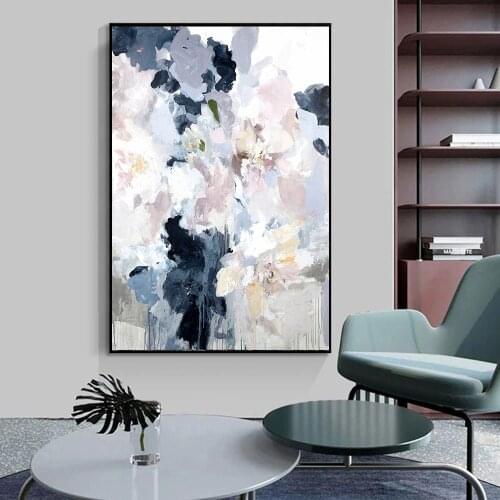 Handmade Oil painting Wall Canvas Art Posters Prints Luxury Gardenia Flower Abstract Print Pictures For Living Room Home Decor