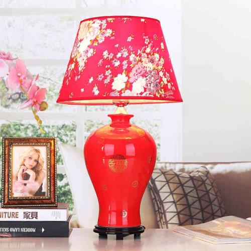 Jingdezhen Vintage style porcelain ceramic desk table lamps for bedside chinese Blue and White Porcelain table lamp ceramic