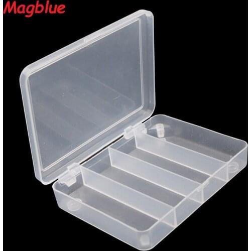 MAGBLUE 1pcs 4 Compartments Fishing Lure Box 11cm*8.3cm Fly Fishing Bait Spoon Hook Storage Sorting Tools Pesca Accessories