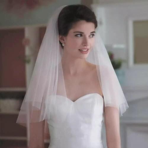 Short Wedding Bridal Veil Cheap Tulle Wedding Veils 2021