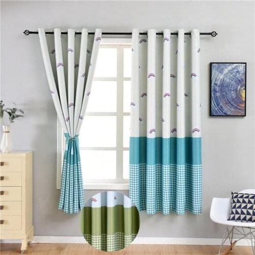 GY2832 Rainbow GridsTrees Printing 1PC Short Curtain Living Dining Room "Customise" Bedroom