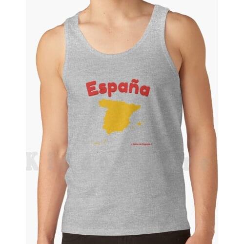 Spanien Karte Tank Tops Vest Sleeveless Spanien Europa Fu ? Ball Stadt Urlaub Logo Reise Reiseaufkleber Ferien Jahrgang