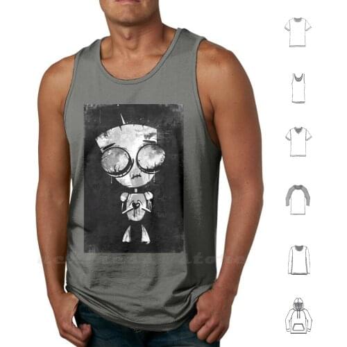 Invader Gir-Fanart By Mien Wayne Tank Tops Vest Sleeveless Geek Retro Vintage Super Nerd Fun